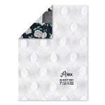 Personalized Minky Patchwork Blanket - Navy Floral